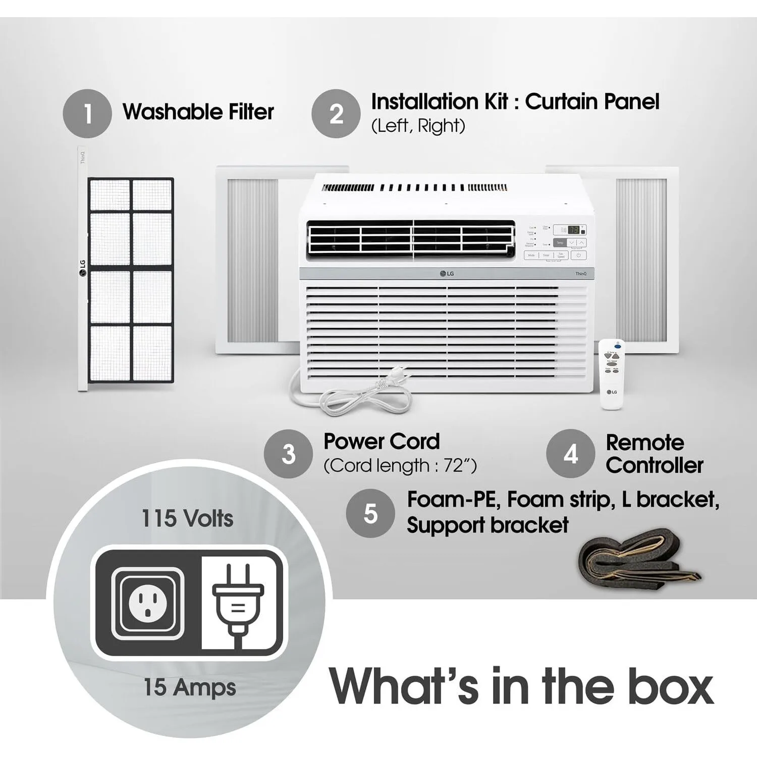 NEW LW1424RD, 14000 BTU Window Air Conditioner, 115V, 700 Sq.Ft.,w/ Remote, 3 Cooling & Fan Speeds, Auto Restart