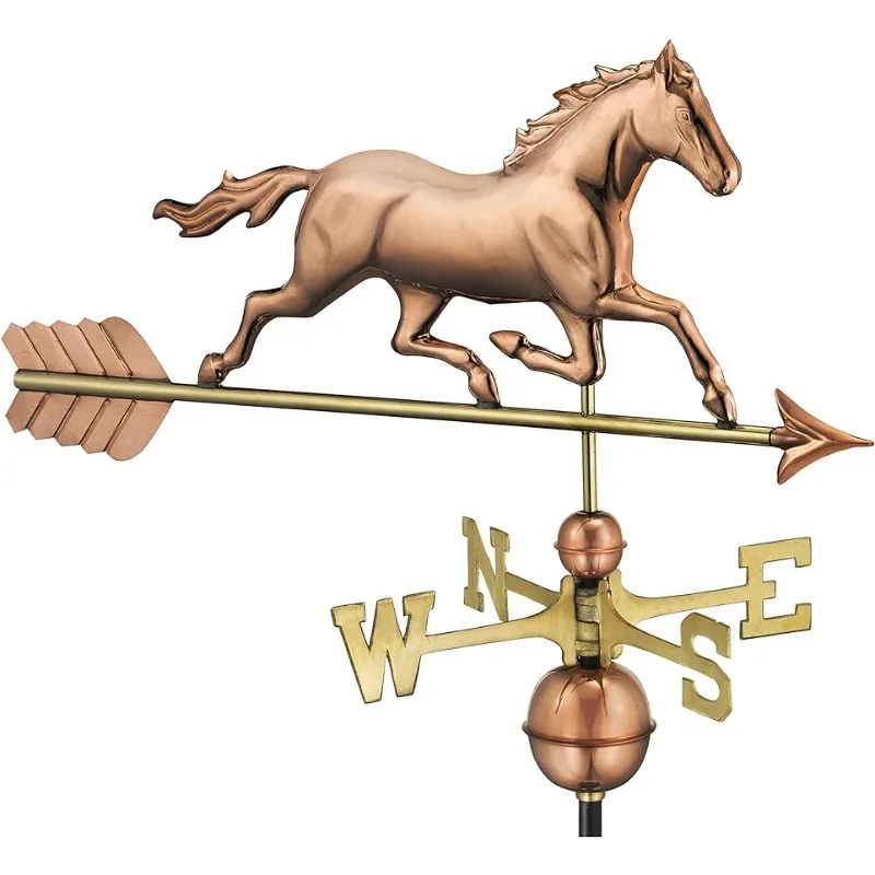 Good Directions Trotting Horse Weathervane, Pure Copper