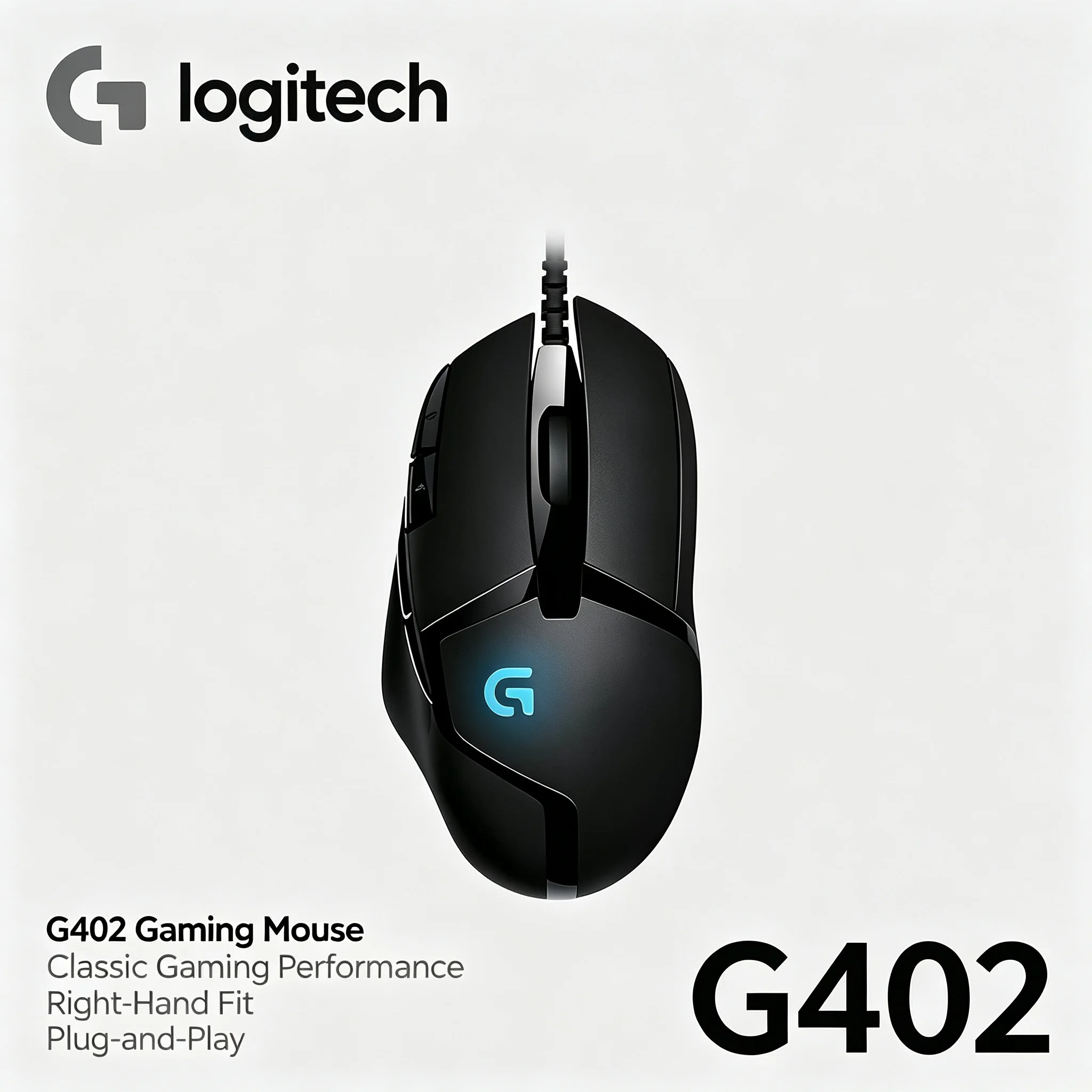 Logitech G402 Hyperion Fury Gaming Mouse 8 Programmable Buttons Wired
