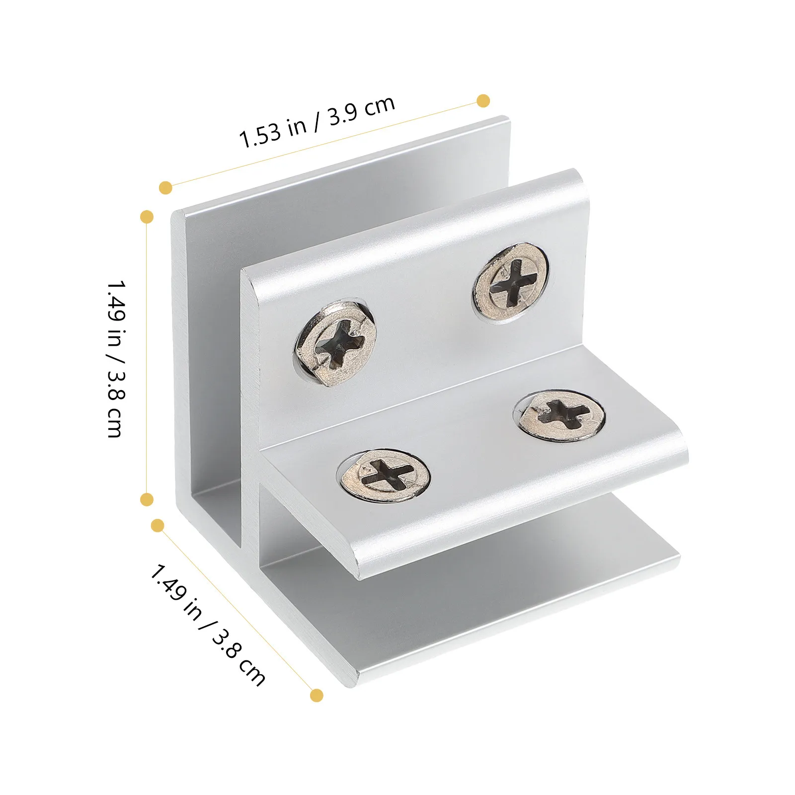 90-Degree Aluminum Glass Clamp for 8-10mm Frameless Glass Railings, Balustrades, Decks, Stoves & Display Cabinets