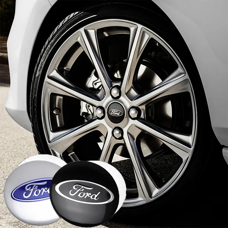 56MM Car Wheel Center Caps Badge Covers Emblem Sticker For Ford Focus Mustang MK7 Mondeo Mk4 Fusion Kuga Transit Edge accesorios