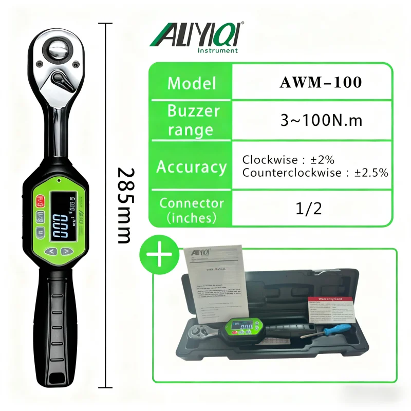 AWM-10,30,60 100 135 N.M 1/4 3/8 1/2 In.ch Screen  Regular Display Mini Digital Torque Wrench Bicycle Repair Hand Tools