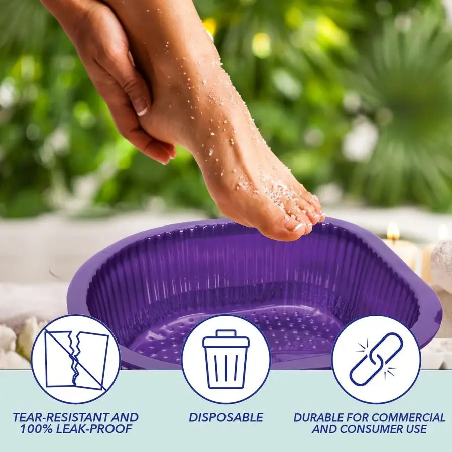 Doublures de bain Pedi universelles 50 plus épaisses pour bain de pieds et bain de pieds, doublures de baignoire de pédicure jetables pour bassines de spa de pieds