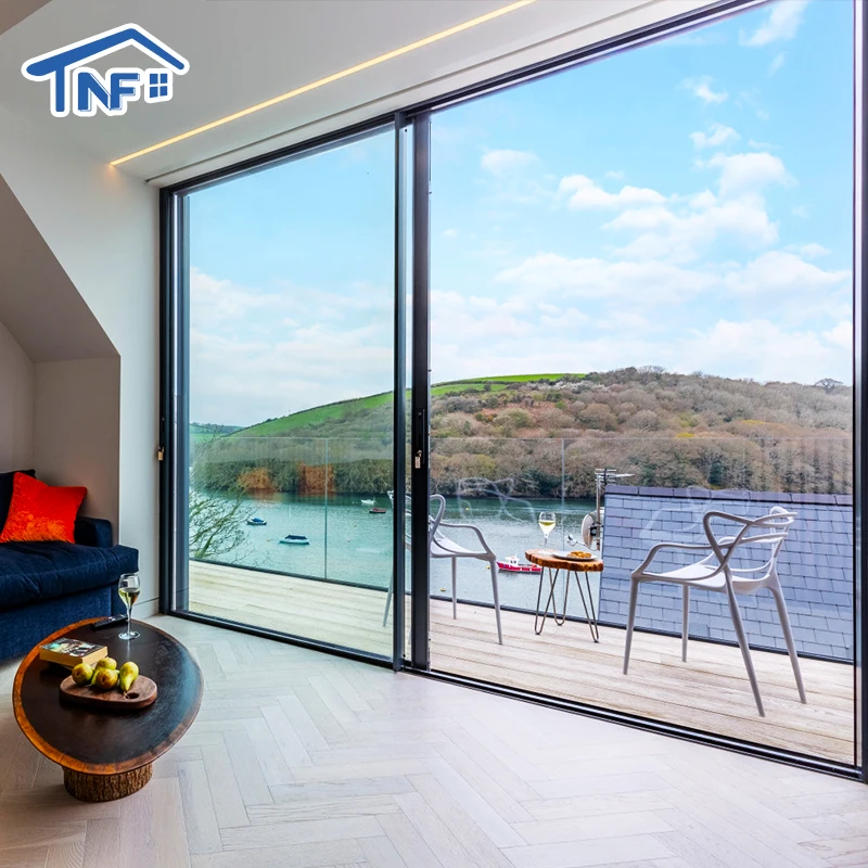 Aluminum Double Glazed Sliding Patio Door Thermal Break Aluminium Glass Sliding Doors for Living Room Garden Villa