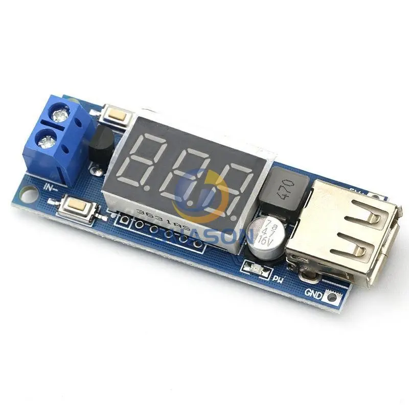 USB CAR Charger LED Step Down Buck Converter Voltmeter Module Low Power DC 4.5-40V To 5V 2A High Efficiency Low Ripple Board