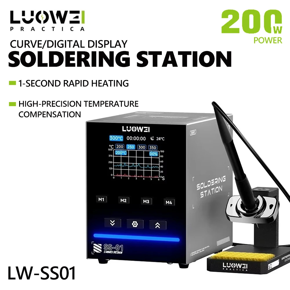 

LUOWEI LW-SS01 200W Smart Digital Display Soldering Station for Mobile Phone PC Motherboard PCB Chip IC Repair Soldering Tool
