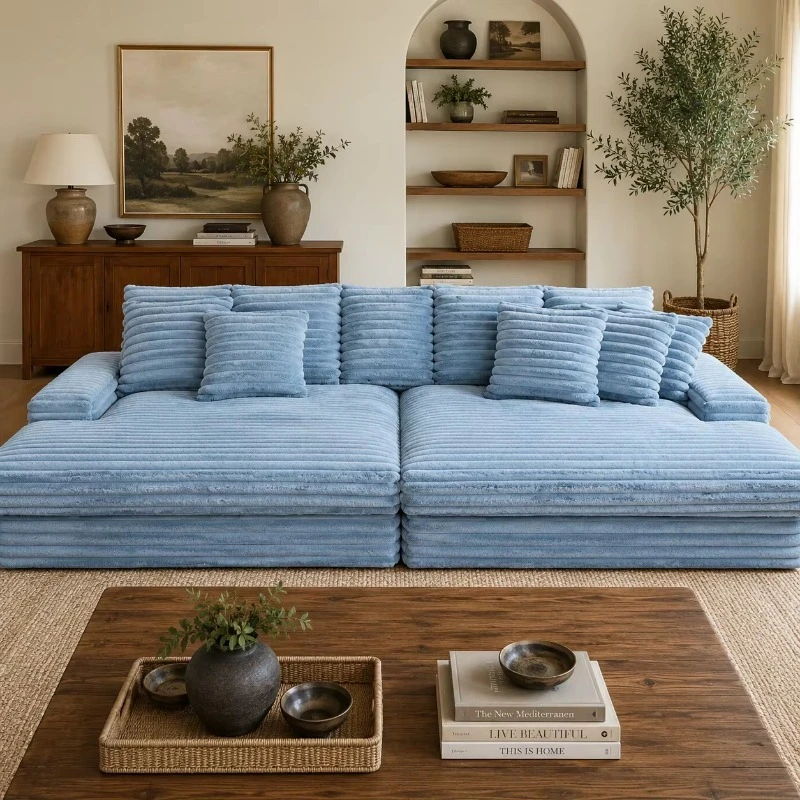 Modern fabric vacuum living room sofa set simple compression sofa