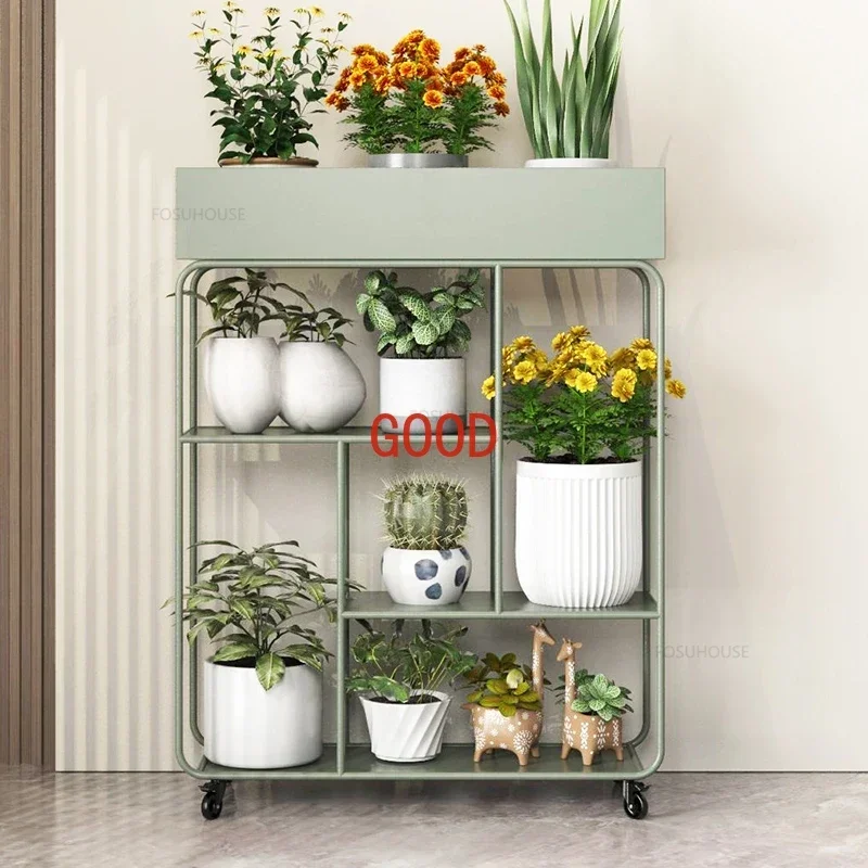 Nordic Minimalist Plant Shelves Multi-layer Indoor Balcony Living Room Floor Stand for Flowers Home Wrought Iron Flowerpot Shelf