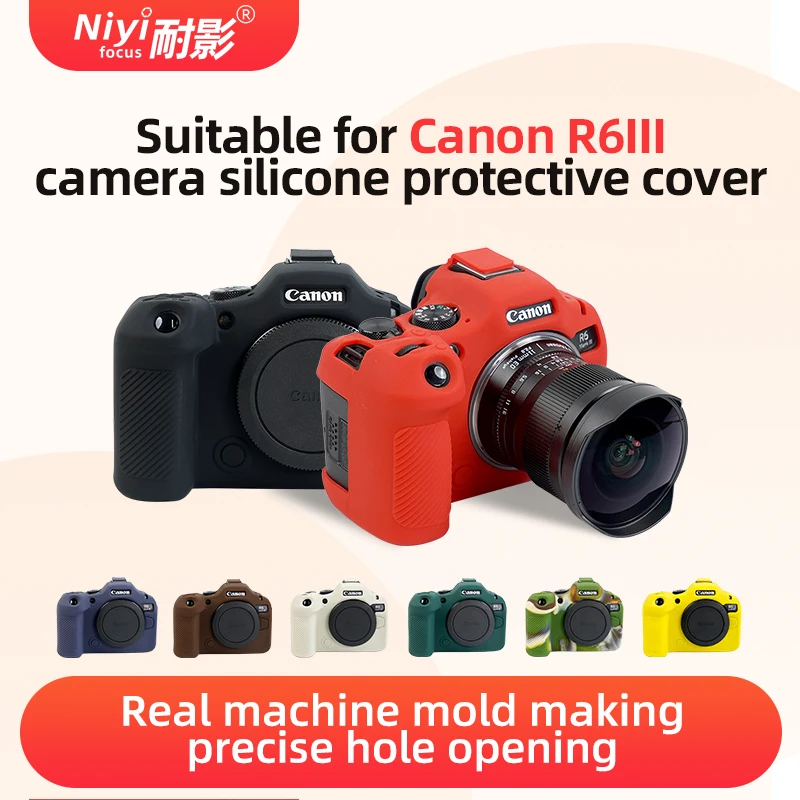 Silicone Camera Case for Canon EOS R6 Mark III, Protective Cover with Anti-Slip Grip Anti-Scratch with Precise Cutouts