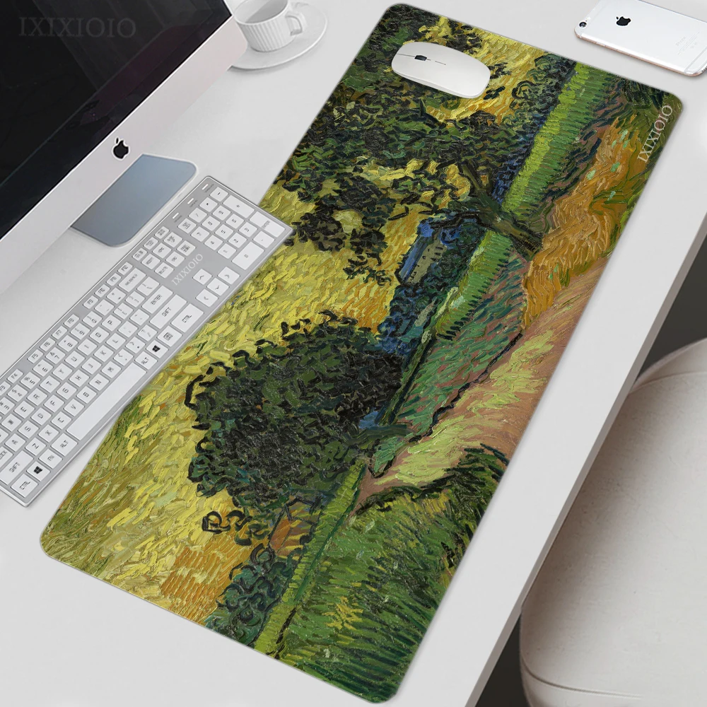 Mouse Pad Gamer Van Gogh Art XL Home Computer Large Mousepad XXL Mechanical Keyboard Pad Office Non-Slip Gaming laptop Table Mat