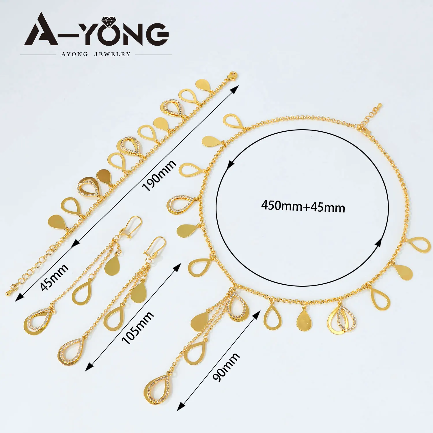 Luxus Dubai vergoldet Halskette Set 21k Gold Farbe italienische Mode Quaste Halsreifen Saudi muslimische Frauen Hochzeit Schmuck – Detail 8
