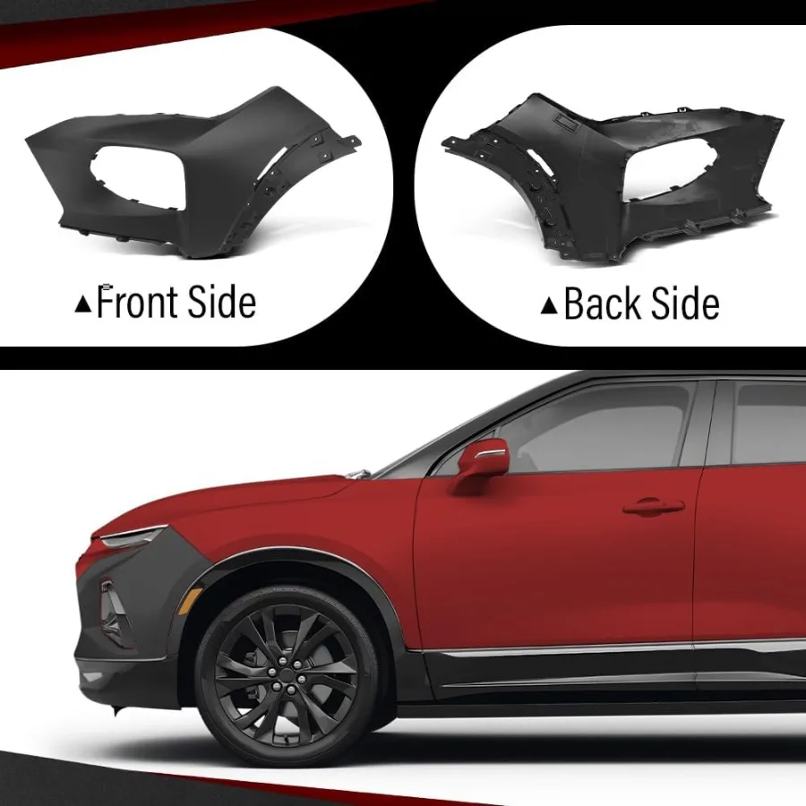 غطاء المصد الأمامي للسائق الجانب الأيسر متوافق مع موديلات تشيفي تريل بليزر 2021-2022 يستبعث حواف RS مصممة لتعزيز V #2