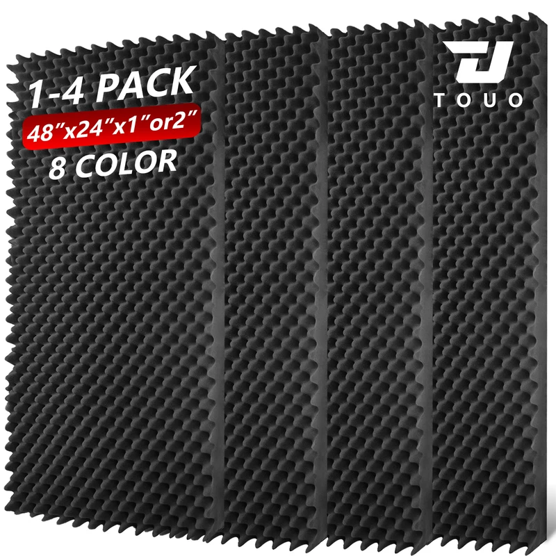 

TOUO Acoustic Foam Soundproof Panels 1–4Pack Egg Cotton 47.2"x23.6" 8 Color Acoustic Wall Noise Dampening Panels