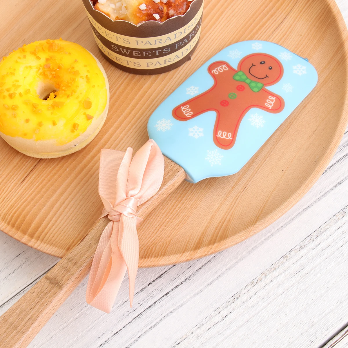 

Silicone Spatula Christmas Cake Scraper Pastry Tool Bread Gingerbread Heat Resistant Wooden H Gift