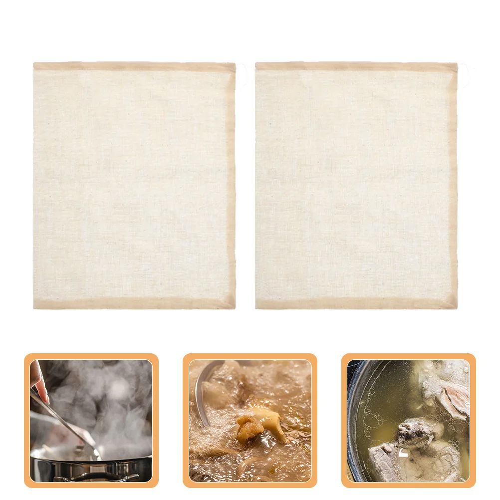 

20pcs Reusable Drawstring Soup Bags Large Capacity Mesh Stew Seasoning Filter Pouches For Cooking Spices Tea Grains Kitchen