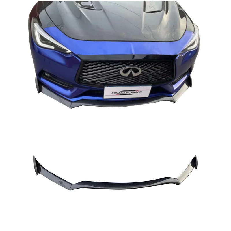 

3 Pieces style carbon fiber front bumper splitter lip for Infiniti Q60 front lip