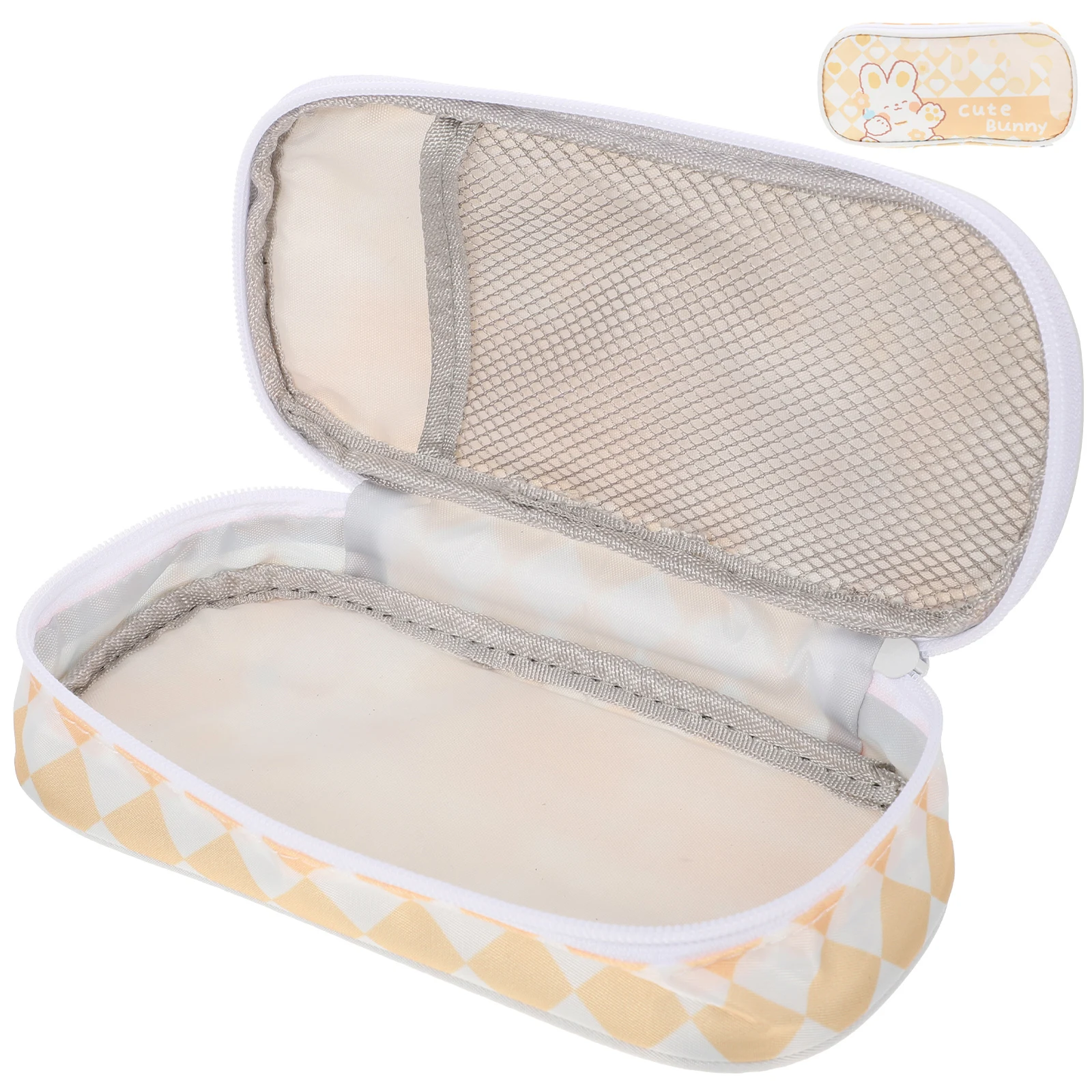 

Checkerboard Pencil Case Large Stationery Bag Portable Kids Cartoon Storage Pen Holder Multi Use School Supplies