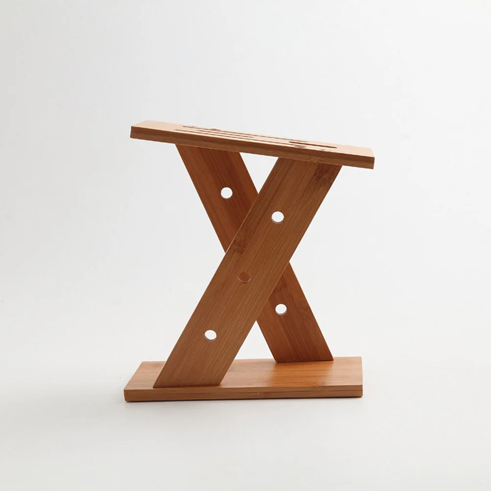 

Z-Shaped Bamboo Kitchen Knife Rack Stand Storage Block Ventilated Anti-Slip Cutlery Organizer For Knives Scissors Cleaver Easy