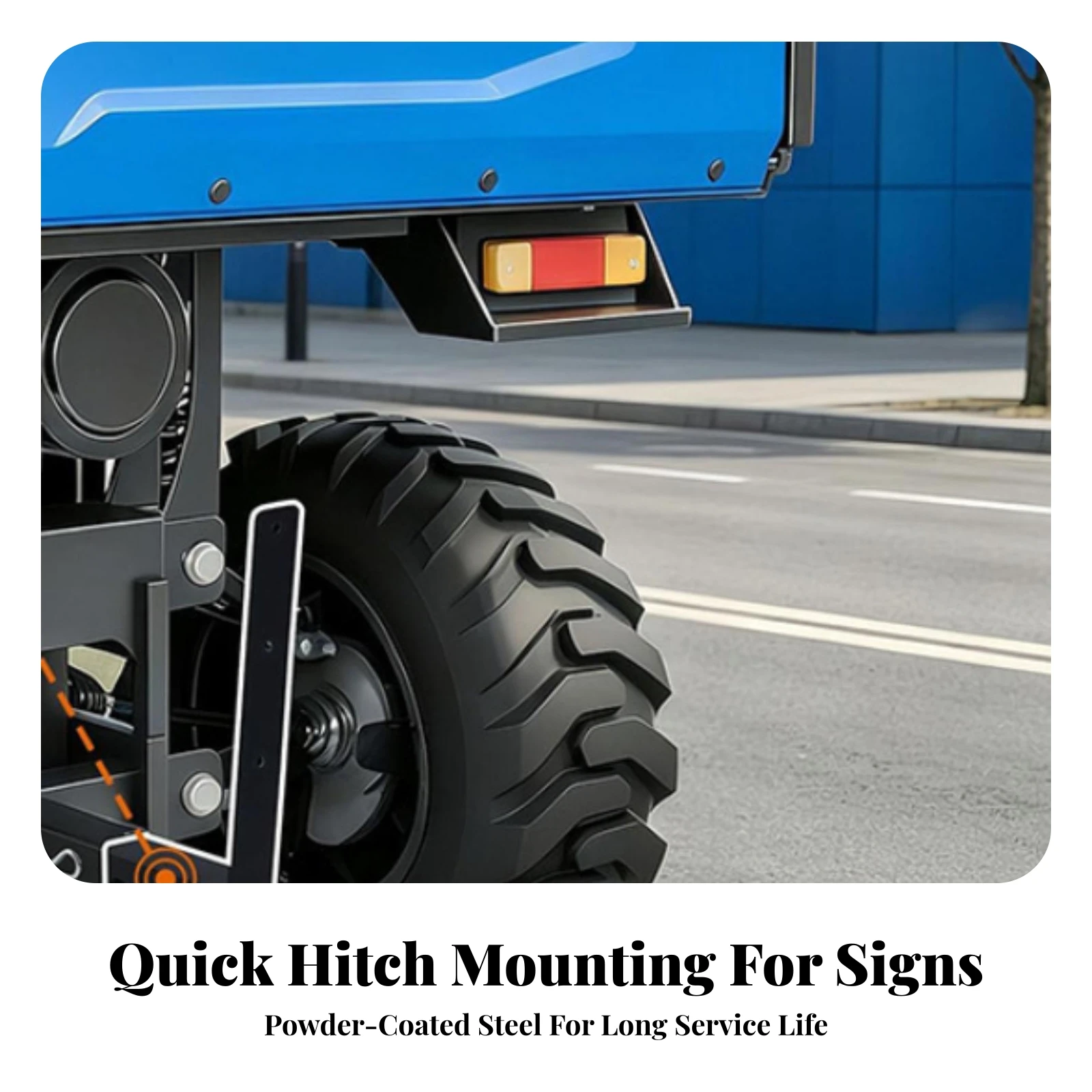Slow Moving Vehicle Sign Mounting Bracket Corrosion-Resistant Hitch-Mounted Sign Bracket High-Strength Steel Stable
