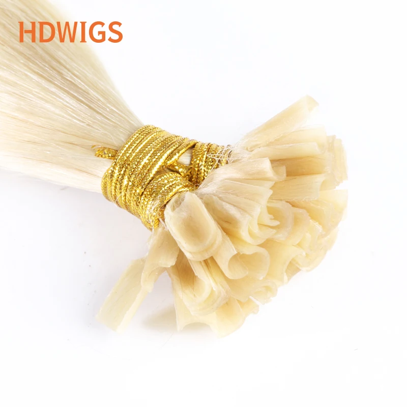 HDWIGS Nail U Tip Machine Made Remy Human Hair Extensions Hair Straight Keratin Human Fusion Hair 0.8g/pc 1g/pc 50pcs Muti-Color