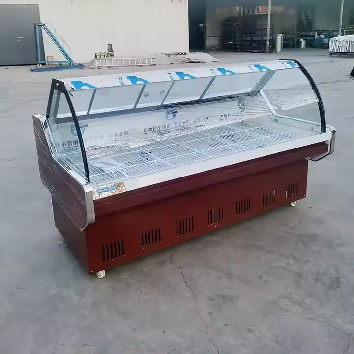 Supermarket Novel Design Fruit Vegetable Milk Keeping Fresh Air Curtain Cabinet Air Stainless Steel Adjustable Temperature