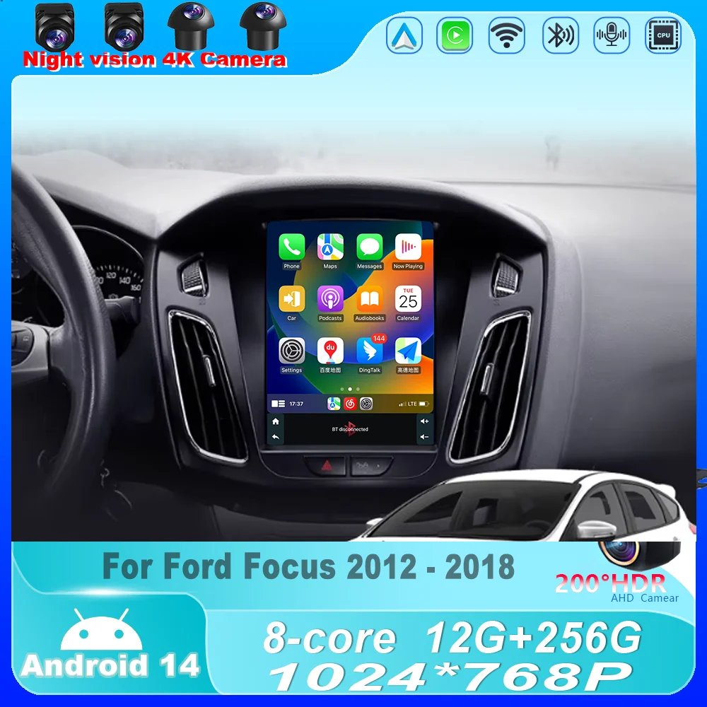 

Car Radio For Ford Focus 3 Mk 3 2011 - 2019 8Core Android 14 Multimedia Video Player Carplay Auto Stereo GPS WIFI Navigation