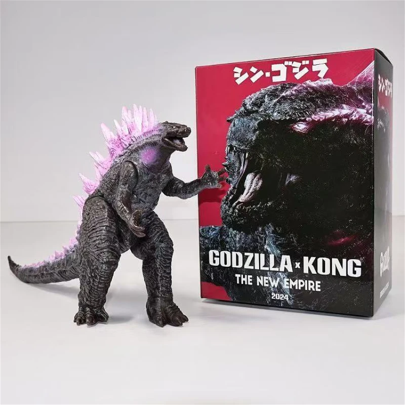 Godzilla vs kong 2 o novo império novas cores titan godzilla 16cm cola macia monstro rosa volta figura de ação modelo brinquedos presente