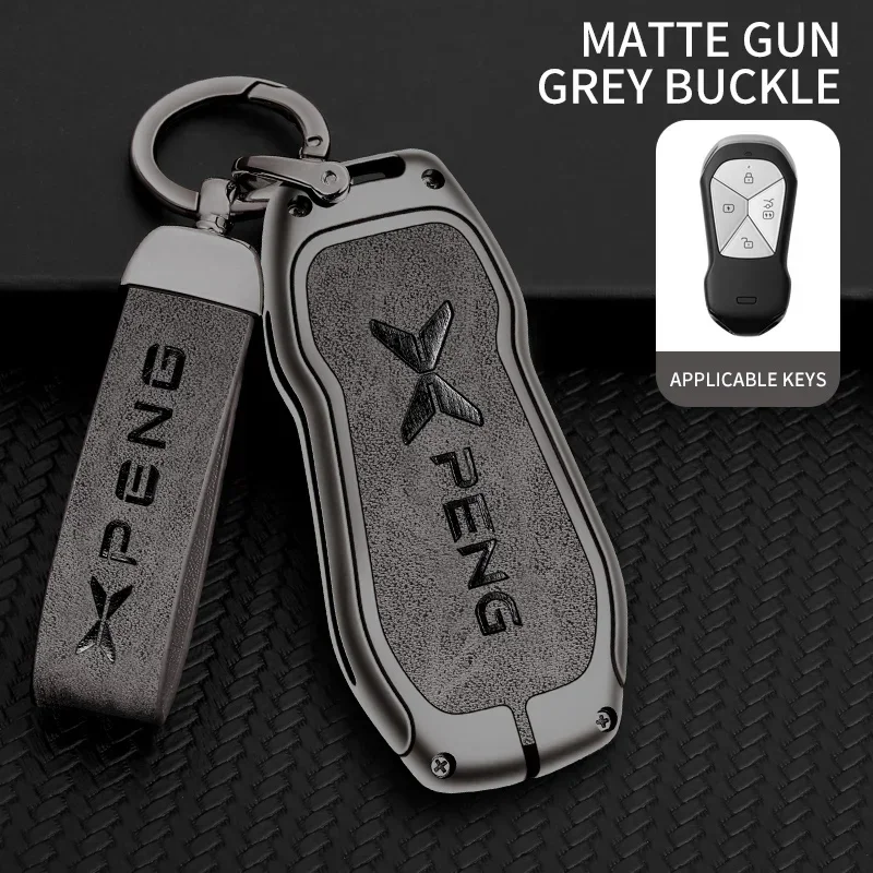 Metal Car Key Fob Cover Case Shell For Xpeng Xiaopeng P5 P7 G9 G3i Holder Interior Keychain Leather Accessories