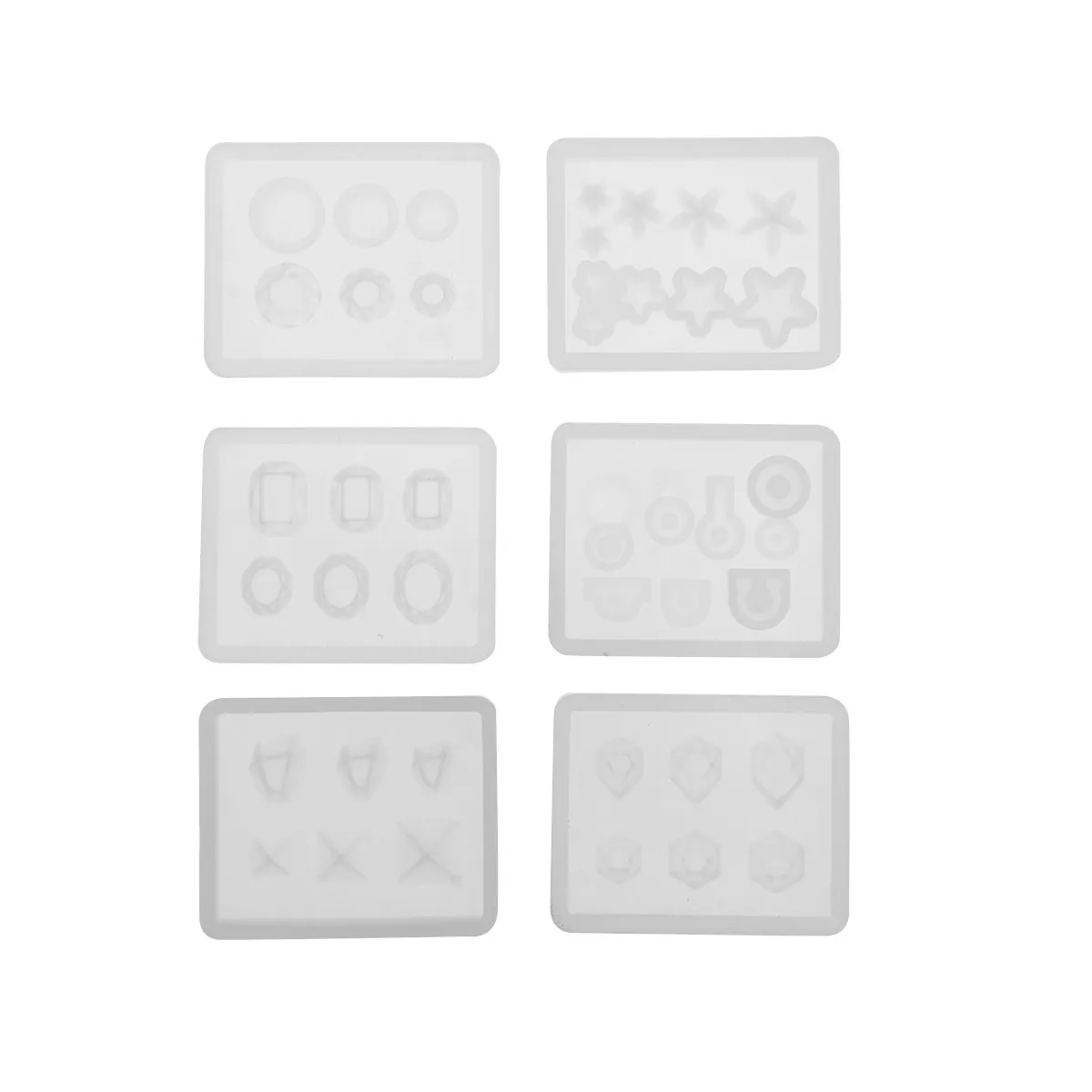 

6Pcs Tear Resistant Silicone Jewelry Pendant Molds DIY Beads Making Tools for Resin Casting Epoxy Necklace Bracelets
