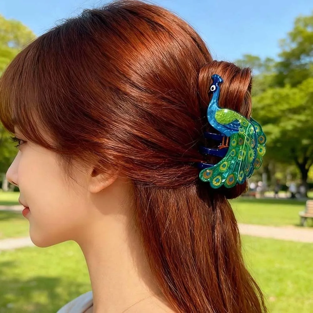 

Аксессуары для волос из ПВХ, милый медведь, коготь для волос, павлин, белка, мультяшное животное, зажим в виде акулы, водостойкий акриловый коготь для волос в виде лебедя, путешествия