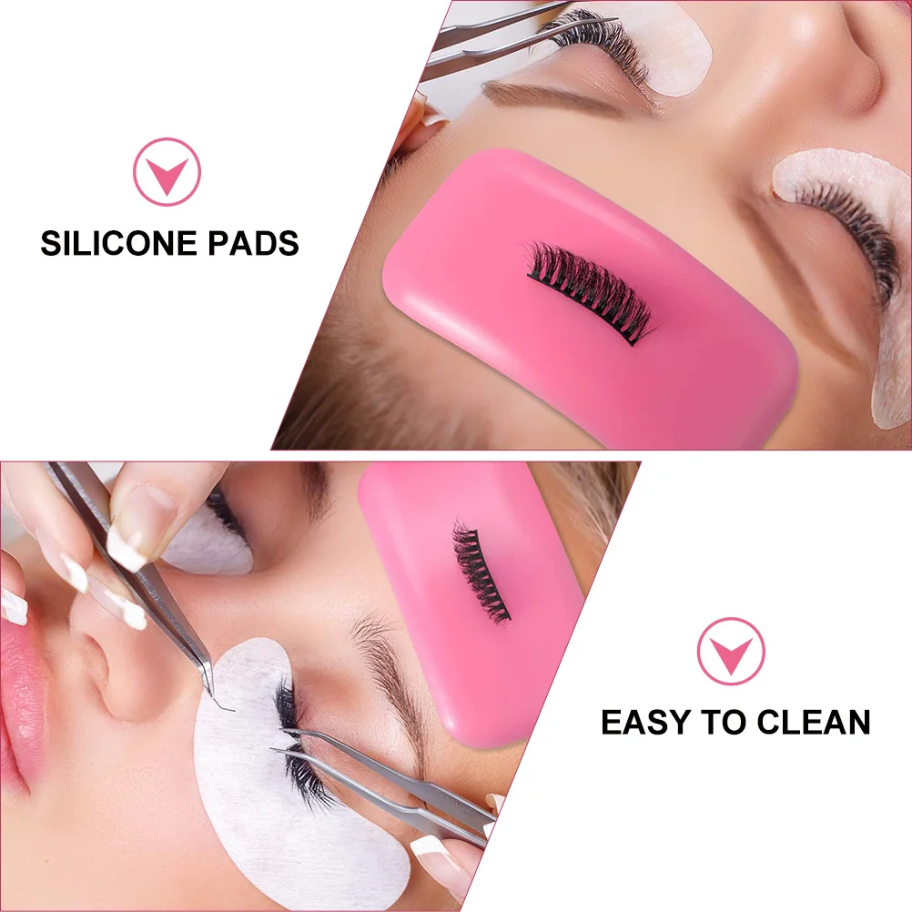 4개입 속눈썹 연장 실리콘 패드 재사용 가능 미끄럼 방지 가짜 속눈썹 도구 가정용 이발소 속눈썹 접착 액세서리