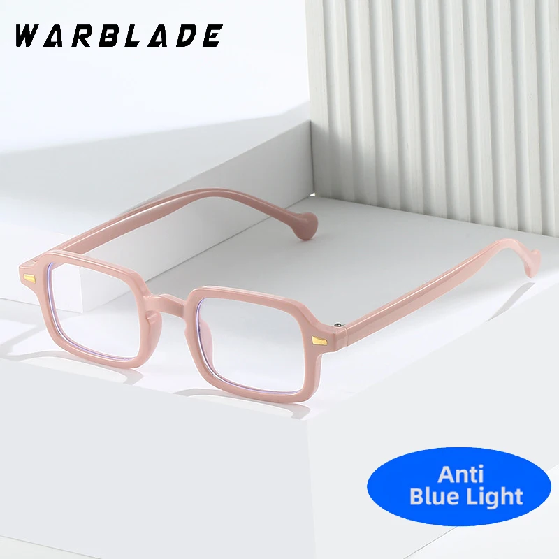 New Retro Rivets Square Glasses Women Anti Blue Light Transparent Eyewear Brand Designer Vintage Eyeglasses Optical Frame Oculos