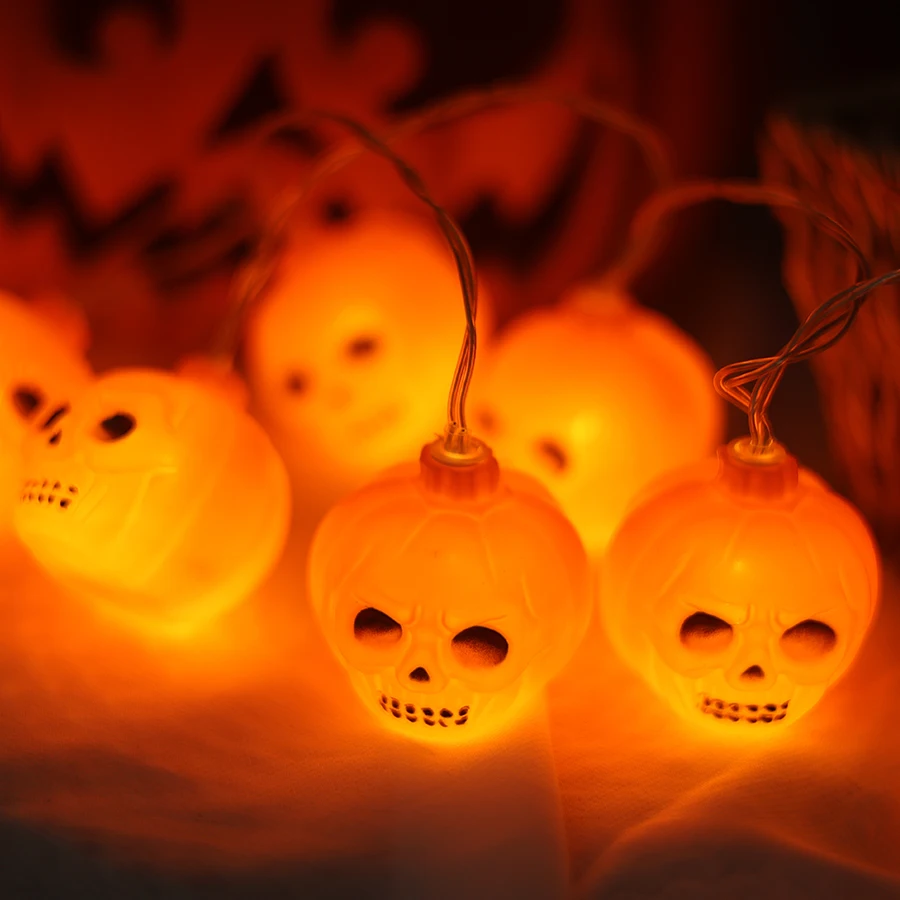 Halloween Pompoen Lantaarn String LED Kleine Kleurrijke Lantaarn Tuinbar Spookhuis Winkelcentrum Binnenplaats Decoratieve Lamp