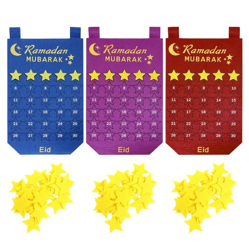 Ramadan Countdown Felt Calendar Eid Mubarak Decorations For Home Islamic Muslim Party Decor Ramadan Kareem Eid Al Adha Kid Gifts