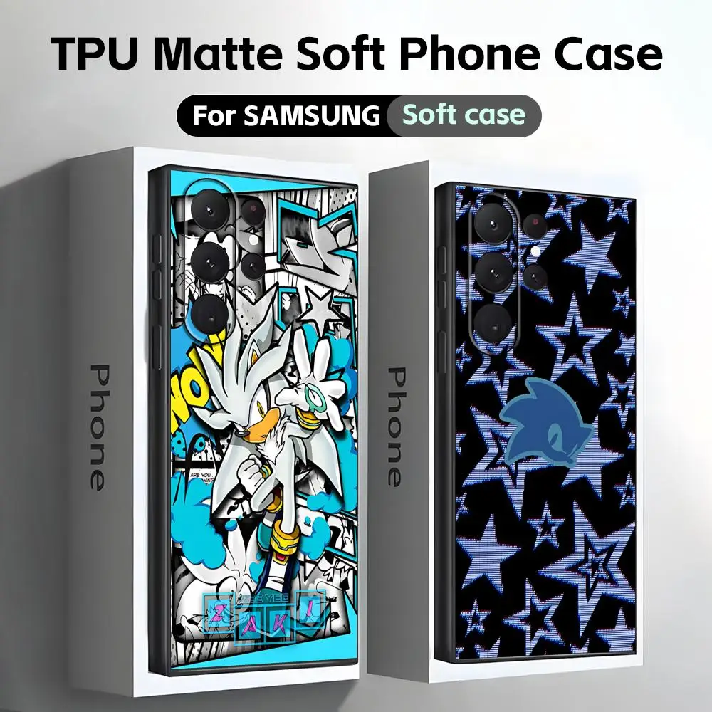 Чехол для телефона S-SonicES с рисунком H-Hedgehogs, мягкий черный для Samsung S25 S24 S23 S22 S21 S20 Plus Ultra Note20 Чехол для телефона S-SonicES с рисунком H-Hedgehogs, мягкий черный для Samsung S25 S24 S23 S22 S21 S20 Plus Ultra Note20