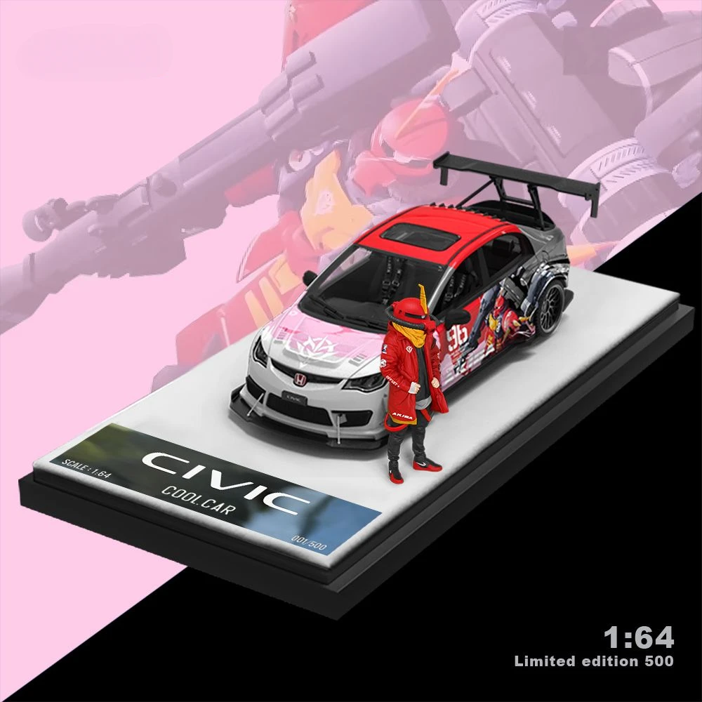 Simulação Alloy Car Model Collection, Honda Civic Explosion, Mecha Series, 1:64