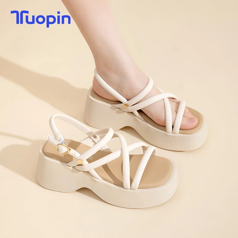 

Tuopin Thick-soled Sandals for Women, New Style Heightening Thick Heels Shoes, Fashionable Roman sandals