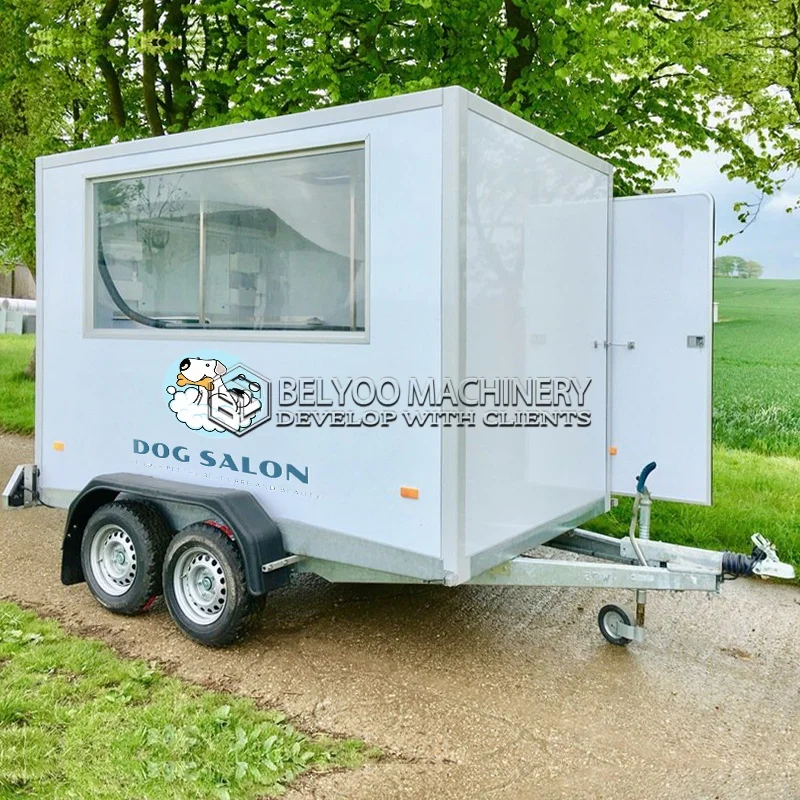 Belyoo Hot Sale Pet Grooming Trailer Mobile Dog Wash Salon Custom Built Small Business Dog Washing Trailer Factory Price