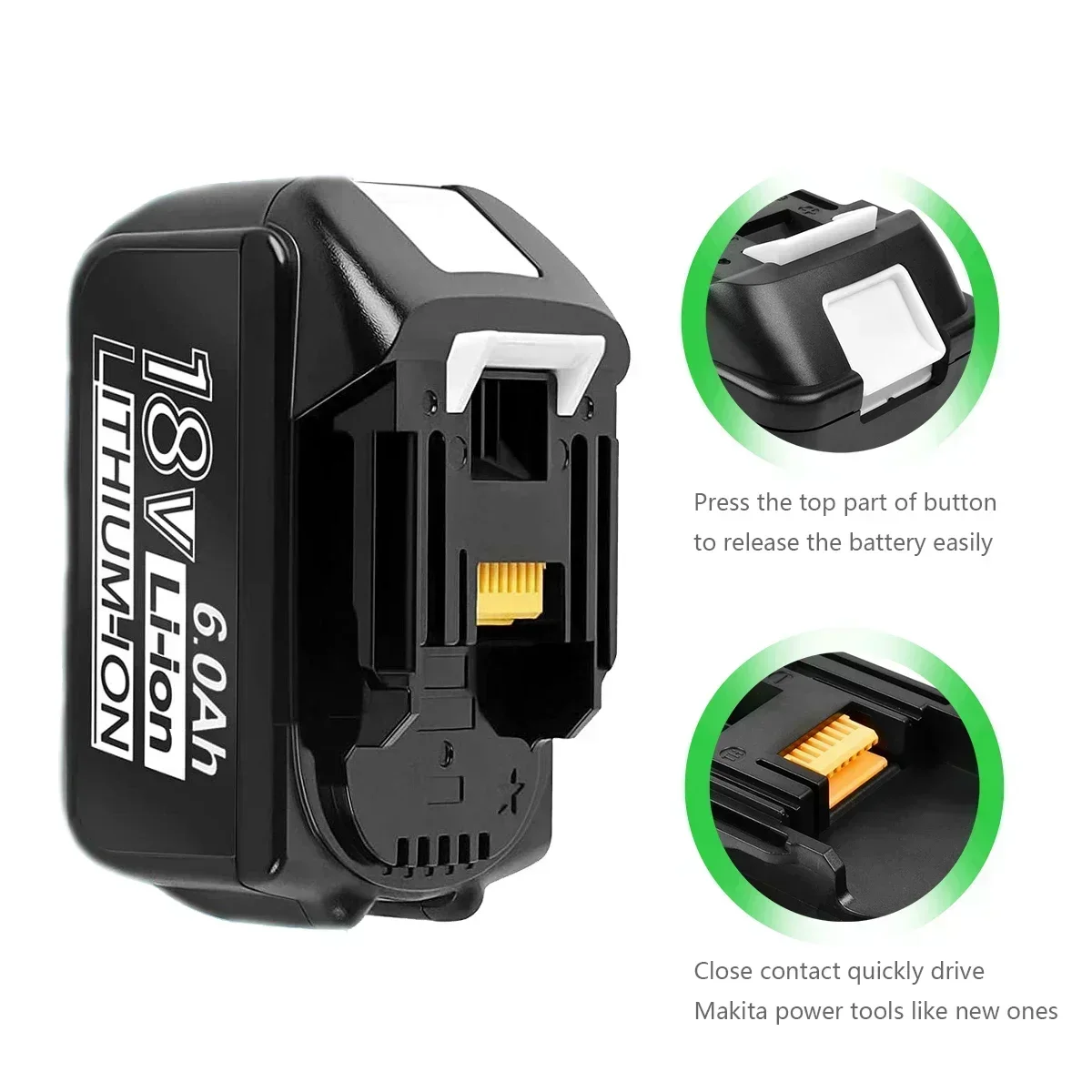 100% Original For Makita 18V 6000mAh Rechargeable Power Tools Battery with LED Li-ion Replacement LXT