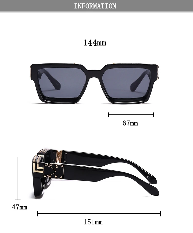 2024 mode Sonnenbrillen Für Männer Vintage Sonnenbrille Frauen Luxus Designer Quadratische Gläser Oculos Dropshipping Lentes Gafas Lunette – Detail 8