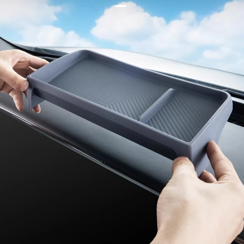 ل XPENG Xiaopeng G7 2025 2026 صندوق تخزين السيارة خلف الشاشة التحكم المركزي ETC قوس صينية الأنسجة صندوق الملحقات الداخلية #5