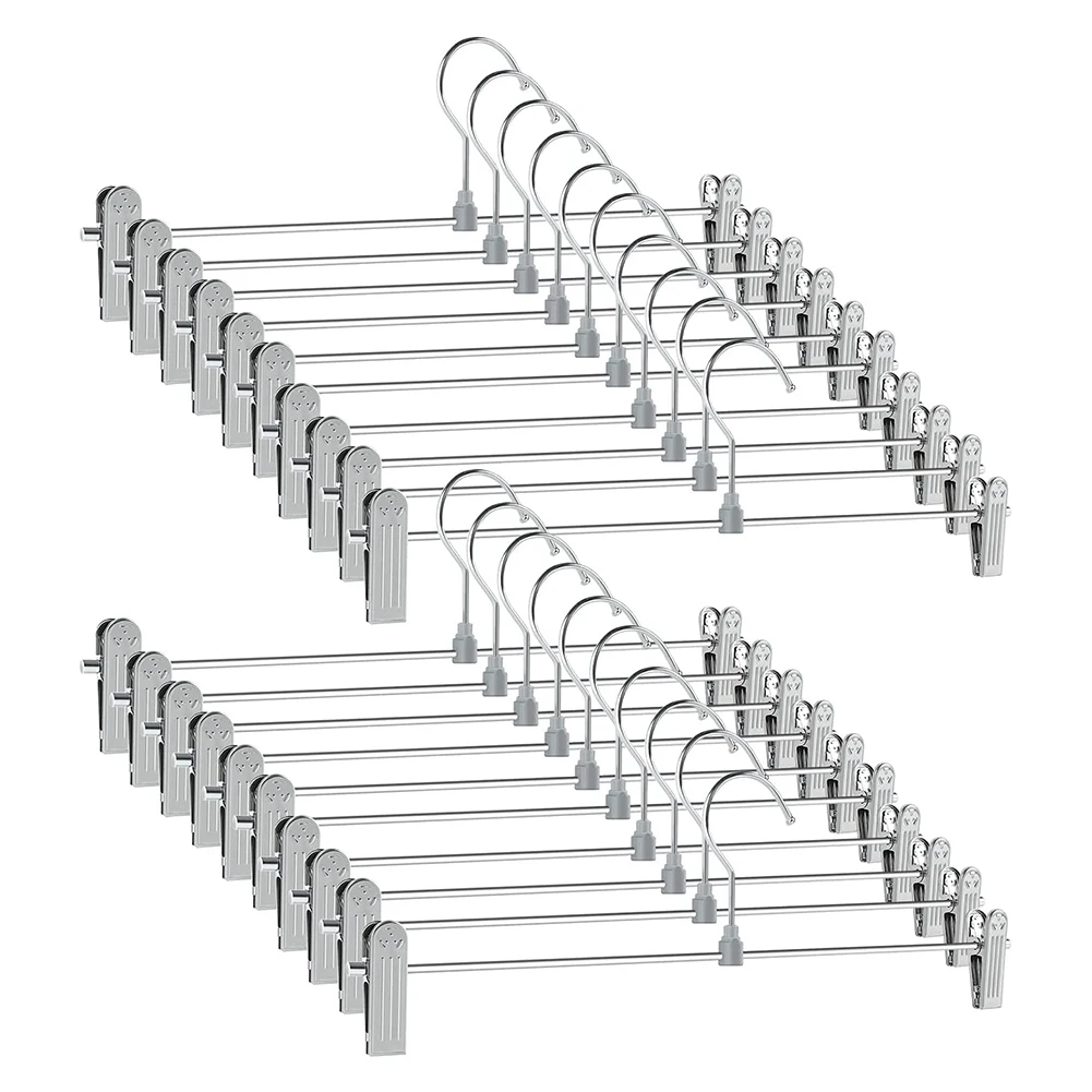 

Вешалки для брюк AT84, вешалки для юбок с зажимами, экономящие место, регулируемые вешалки с зажимами для одежды и брюк