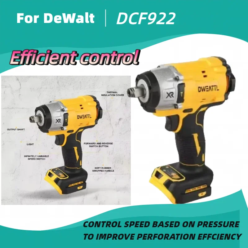For Dewalt DCF922 Electric Impact Wrench Rechargeable High Torque 406Nm(Reverse) 1/2" 2500 RPM Universal 20V Battery Power Too