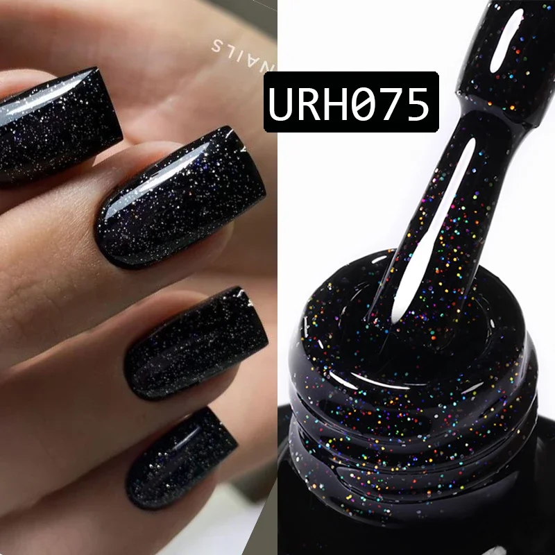 UR SUGAR Pink Glitter Gel smalto per unghie Aurora Nail Art Manicure vernice Semi permanente Soak Off Gel UV LED Top Coat Base Gel