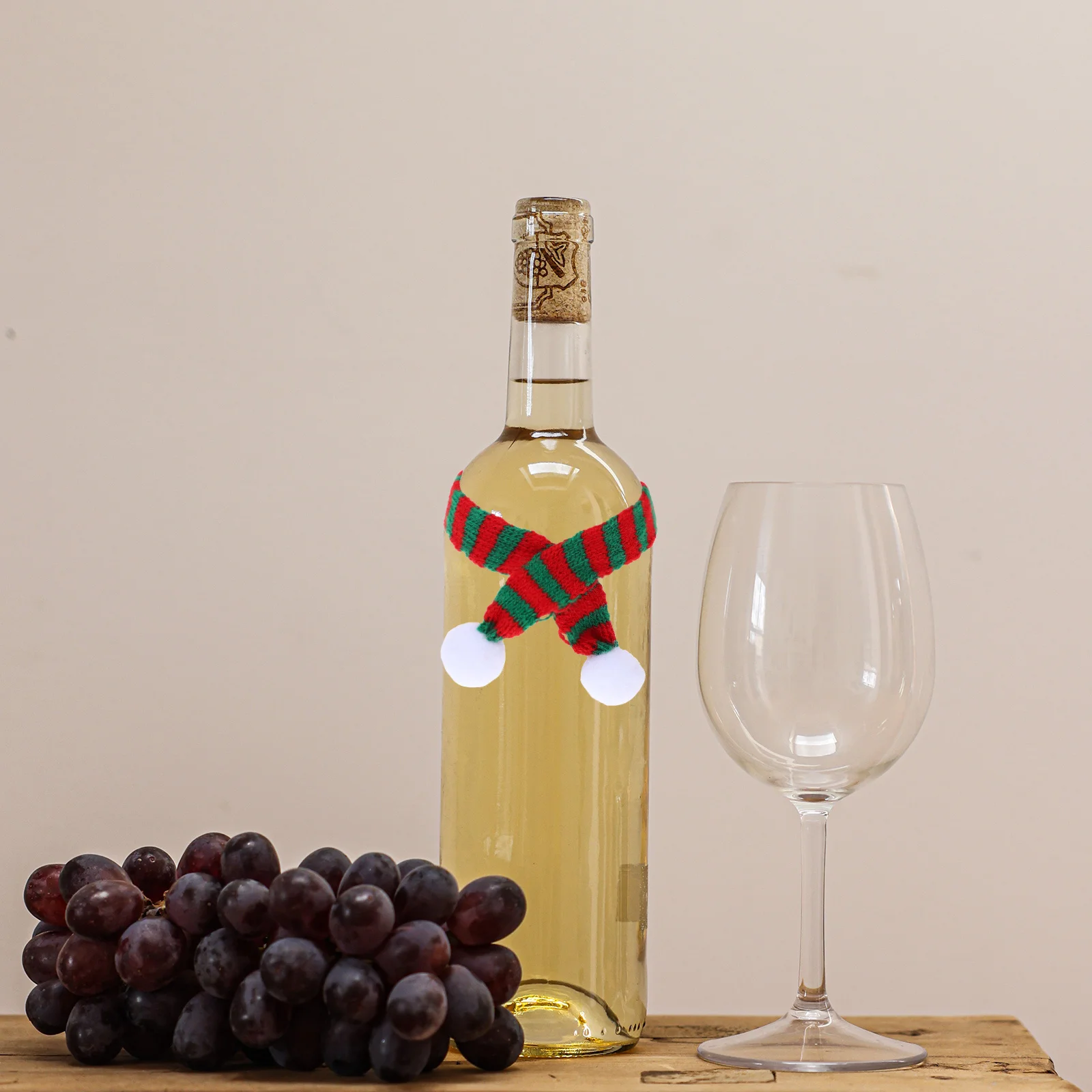 

3 Pcs Scarf Bottle Decor Christmas Mini Scarves Decorations for Bottles Miniature
