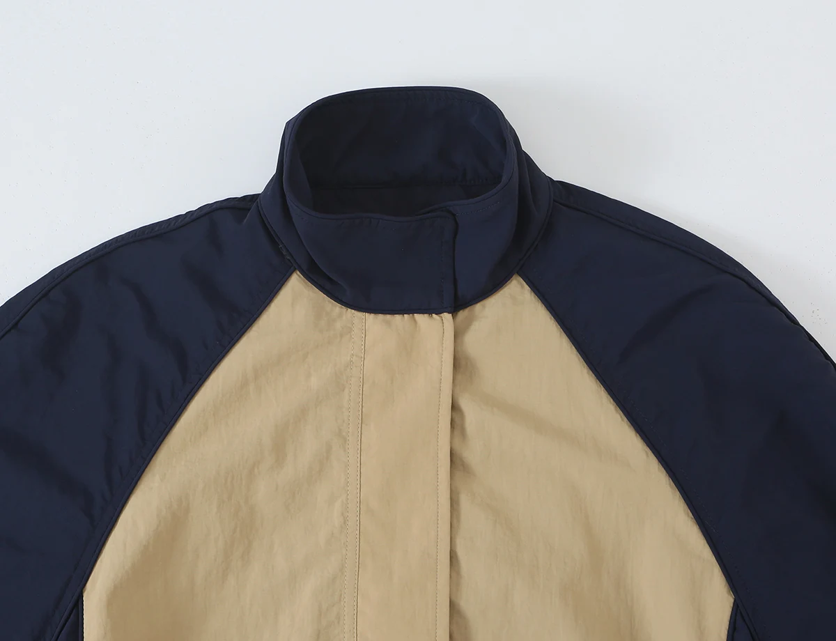 KONDALA Damen Trendiges High-Street Kontrast-Hosen-Set mit Reißverschlussjacke und Hose mit elastischem Bund, Frühherbst 2026, lässiges sportliches Damen-Set – Detail 7