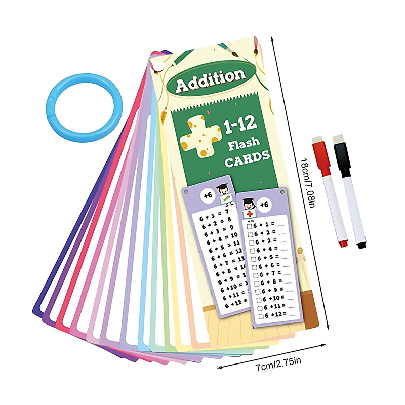 1 Set Bambini Matematica Pratica Flash Card Grafico Riutilizzabile Montessori Puntelli Didattici Conteggio Carta da Gioco Giocattoli di Illuminazione In Età Prescolare ZYF
