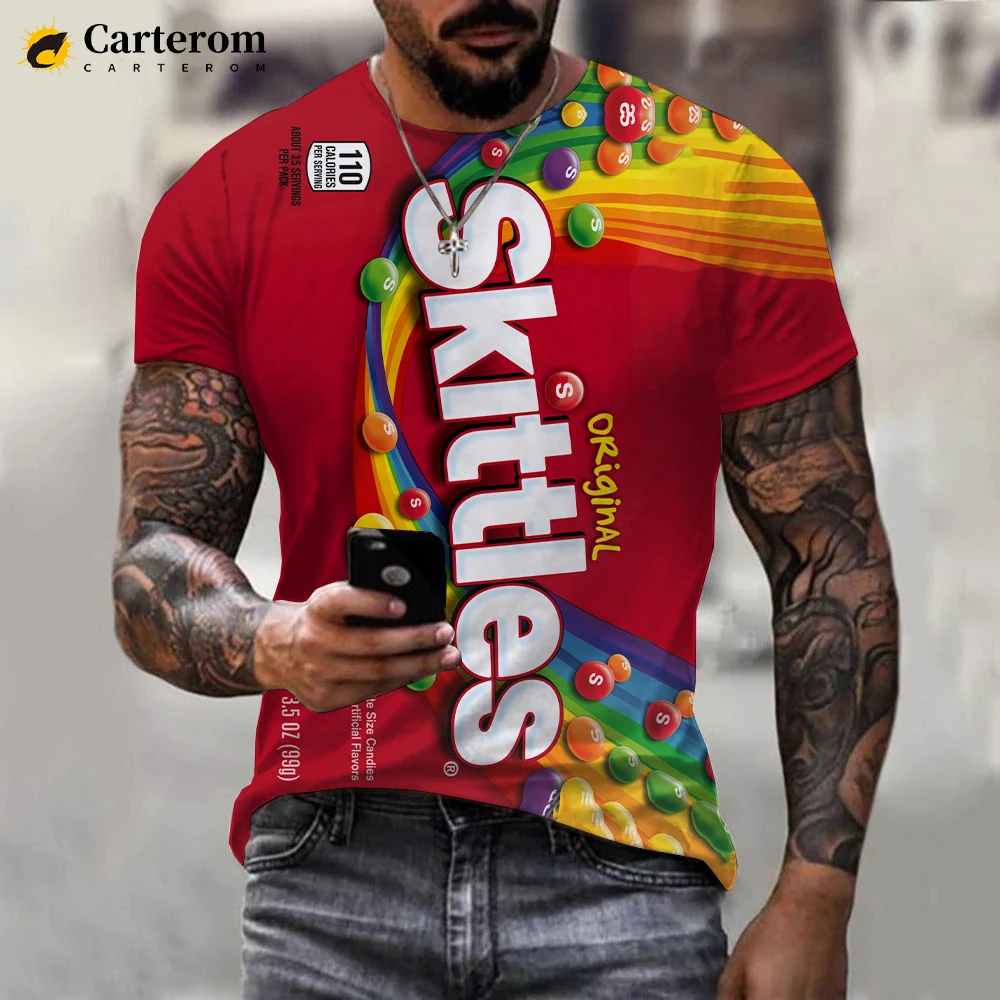 Snack Rainbow Candy Printed 3D T-shirt Boys Girls Summer Fashion Casual Short Sleeve Men Women Harajuku Streetwear Cool Tops