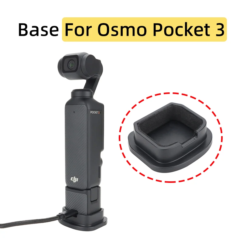 DJI Osmo 포켓 3 짐벌 스포츠 카메라 베이스, 더 큰 지지대 베이스, 낙하 방지, 미끄럼 방지 데스크 디스플레이 브래킷 액세서리