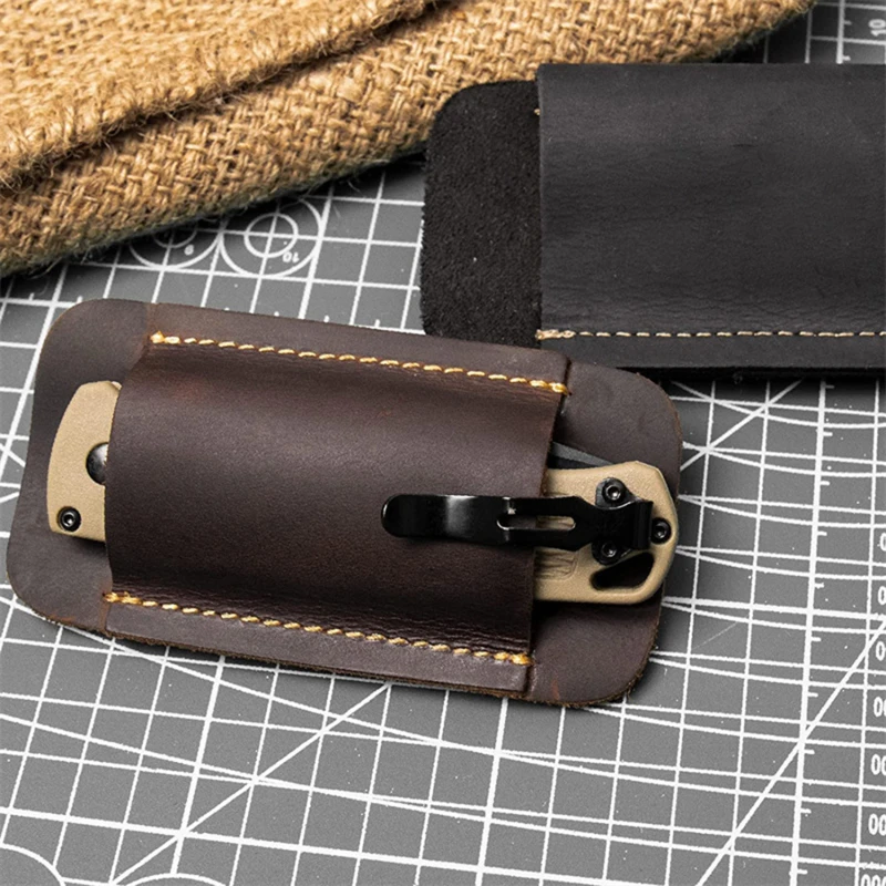 Portable Handmade Scabbard  Knifes Pouch Wear Resistant Outdoor Belt Knifes Holster Folding Knifes Protective Storage Bag